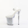 FLAMINGO-808PREM-RSI Plateau Sandaletten Glitzer/ Transparent von Pleaser – Ansicht 3