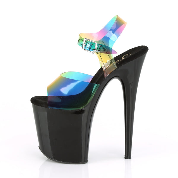 FLAMINGO-808RB Plateau Sandaletten Regenbogen von Pleaser – Ansicht 3