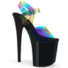 FLAMINGO-808RB Plateau Sandaletten Regenbogen von Pleaser