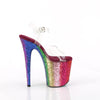 FLAMINGO-808RBG Plateau Sandaletten - Regenbogenmuster von Pleaser – Ansicht 5