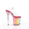FLAMINGO-808RG-02 Plateau Sandaletten - Regenbogenmuster Pinke Sohle von Pleaser – Ansicht 5