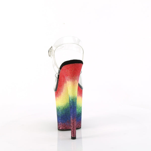 FLAMINGO-808RG-04 Plateau Sandaletten - Regenbogenmuster von Pleaser – Ansicht 4
