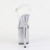 FLAMINGO-808RSI Plateau Sandaletten Silber/Transparent Glitzer | Pleaser