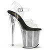 FLAMINGO-808SRS Plateau Sandaletten Silber Strass | Pleaser