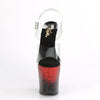 FLAMINGO-808SS Plateau Sandaletten Rot Schwarz Glitzer | Pleaser