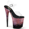 FLAMINGO-808SS Plateau Sandaletten Schwarz/Rosa | Pleaser