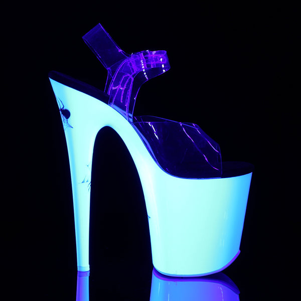 FLAMINGO-808SW Plateau Sandaletten Neon Weiß Spinne von Pleaser – Ansicht 5
