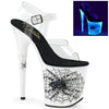 FLAMINGO-808SW Plateau Sandaletten Neon Weiß Spinne von Pleaser