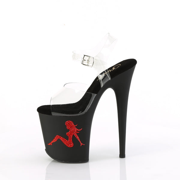 FLAMINGO-808TGRS Plateau Sandaletten Schwarz Matt | Pleaser