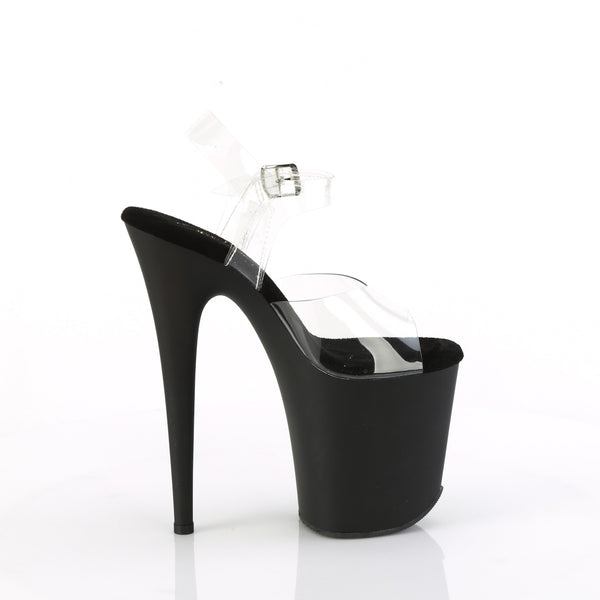 FLAMINGO-808TGRS Plateau Sandaletten Schwarz Matt | Pleaser