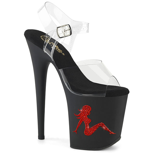 FLAMINGO-808TGRS Plateau Sandaletten Schwarz Matt | Pleaser