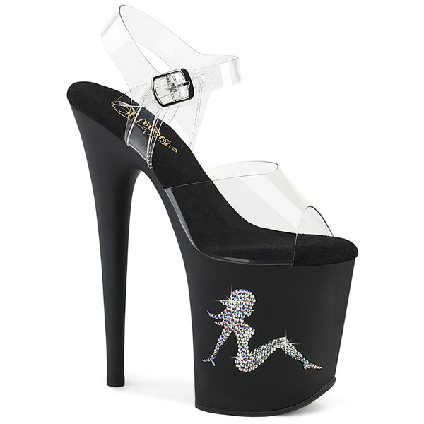 FLAMINGO-808TGRS Plateau Sandaletten Schwarz Matt | Pleaser