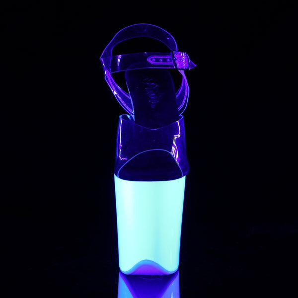 FLAMINGO-808UV Plateau Sandaletten Weiss UV | Pleaser