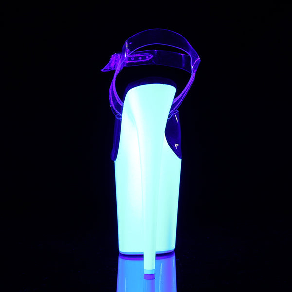 FLAMINGO-808UV Plateau Sandaletten Weiss UV | Pleaser