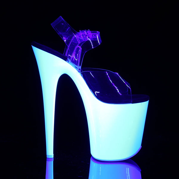 FLAMINGO-808UV Plateau Sandaletten Weiss UV | Pleaser
