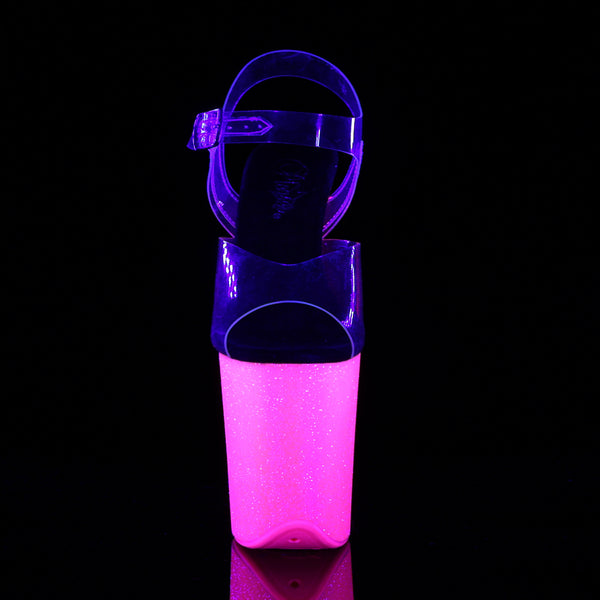 FLAMINGO-808UVG Plateau Sandaletten Pink UV | Pleaser