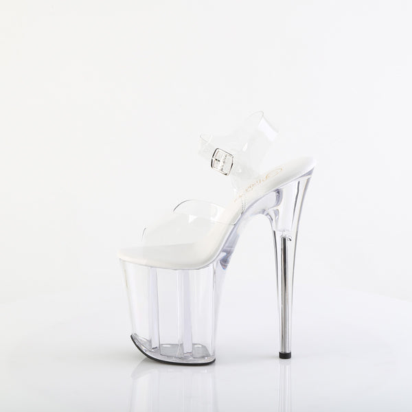FLAMINGO-808VL Plateau Sandaletten Transparent | Pleaser