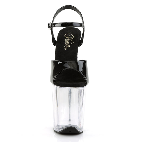 FLAMINGO-809 Plateau Sandaletten Schwarz/Transparent von Pleaser – Ansicht 2