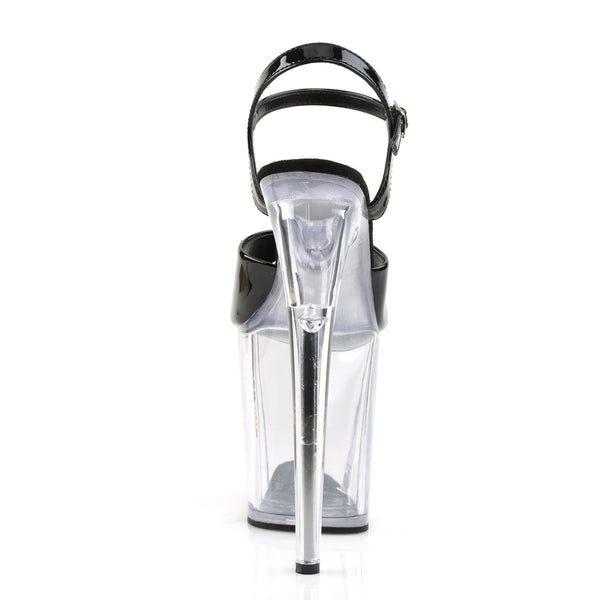 FLAMINGO-809 Plateau Sandaletten Schwarz/Transparent von Pleaser – Ansicht 4