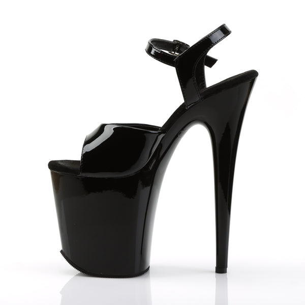 FLAMINGO-809 Plateau Sandaletten Schwarz Lack | Pleaser