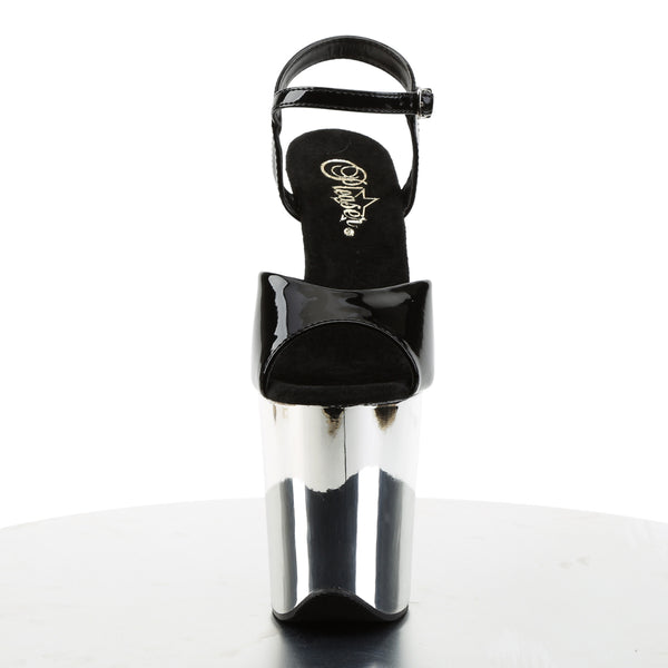 FLAMINGO-809 Plateau Sandaletten Schwarz/Chrom von Pleaser – Ansicht 2
