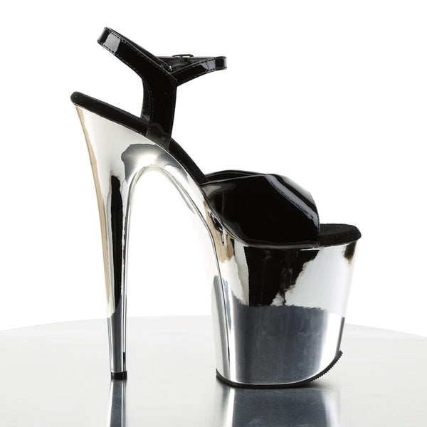 FLAMINGO-809 Plateau Sandaletten Schwarz/Chrom von Pleaser – Ansicht 5