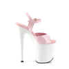 FLAMINGO-809 Plateau Sandaletten Weiß Rosa Lack | Pleaser