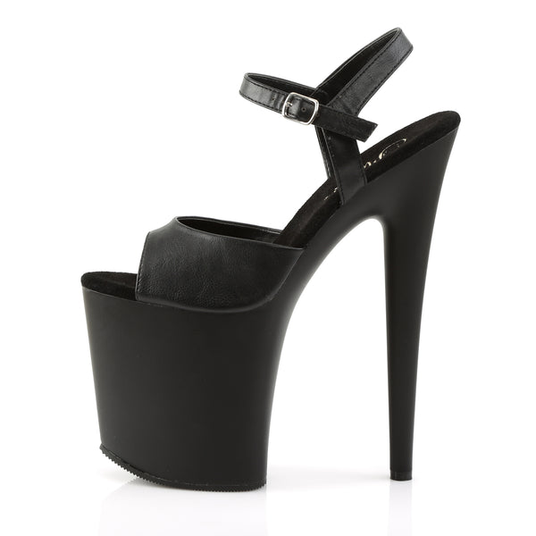 FLAMINGO-809 Plateau Sandaletten Schwarz Matt | Pleaser