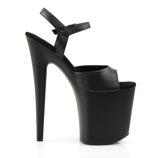 FLAMINGO-809 Plateau Sandaletten Schwarz Matt | Pleaser