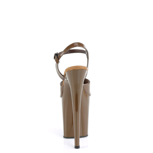 FLAMINGO-809 Plateau Sandaletten Braun Lack| Pleaser