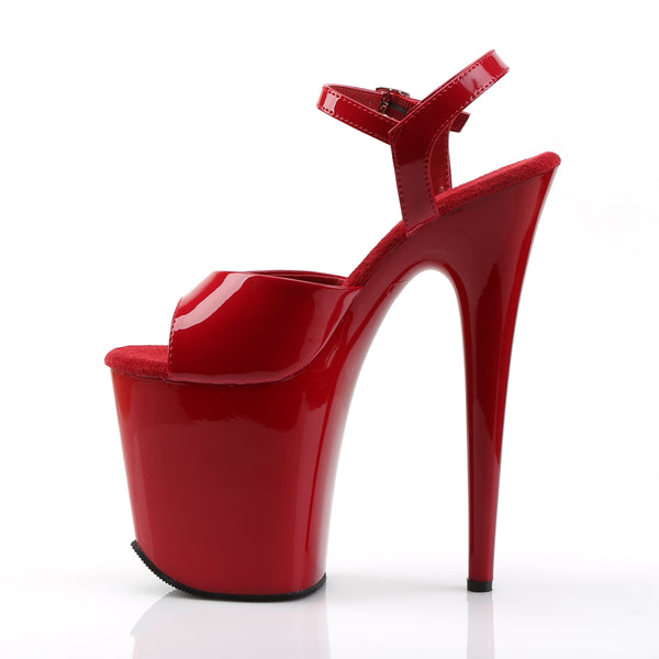 FLAMINGO-809 Plateau Sandaletten Rot Lack | Pleaser