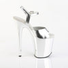 FLAMINGO-809 Plateau Sandaletten Silber Chrom | Pleaser