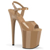 FLAMINGO-809 Plateau Sandaletten Braun Lack | Pleaser