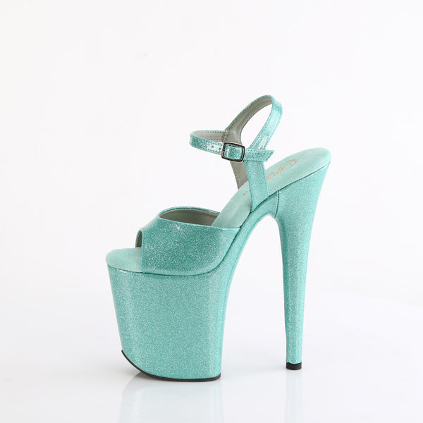 FLAMINGO-809GP Plateau Sandaletten Grün Türkis | Pleaser