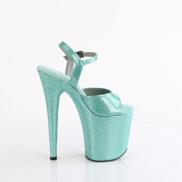 FLAMINGO-809GP Plateau Sandaletten Grün Türkis | Pleaser