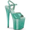 FLAMINGO-809GP Plateau Sandaletten Grün Türkis | Pleaser