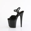 FLAMINGO-809GP Plateau Sandaletten Schwarz Glitzer | Pleaser