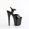 FLAMINGO-809GP Plateau Sandaletten Schwarz Glitzer | Pleaser