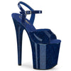 FLAMINGO-809GP Plateau Sandaletten Blau | Pleaser