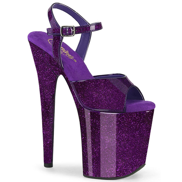FLAMINGO-809GP Plateau Sandaletten Lila Shiny Flakes | Pleaser