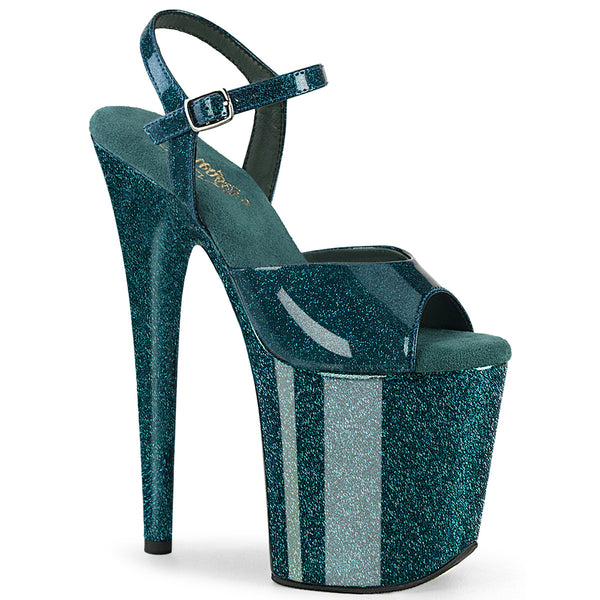 FLAMINGO-809GP Plateau Sandaletten Grün/Türkis | Pleaser