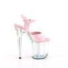 FLAMINGO-809HT Plateau Sandaletten Rosa Holografisch | Pleaser