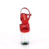 FLAMINGO-809HT Plateau Sandaletten Rot/Transparent Holografisch | Pleaser