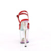 FLAMINGO-809HT Plateau Sandaletten Rot/Transparent Holografisch | Pleaser