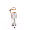 FLAMINGO-809HT Plateau Sandaletten Transparent/Gold Holografisch | Pleaser