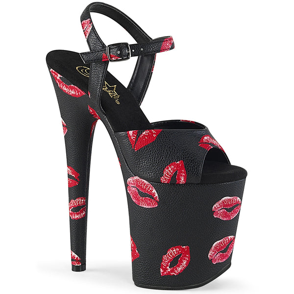 FLAMINGO-809KISSES Plateau Sandaletten - Schwarz von Pleaser