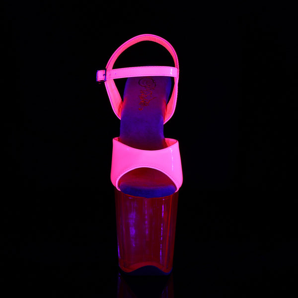 FLAMINGO-809UVT Plateau Sandaletten Neon Pink UV | Pleaser