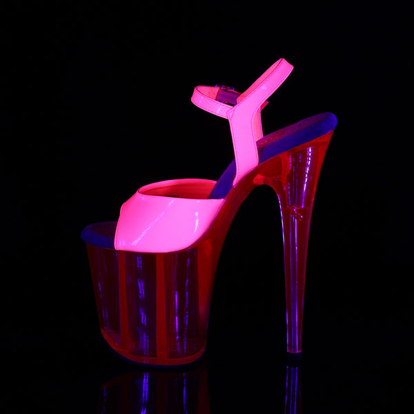 FLAMINGO-809UVT Plateau Sandaletten Neon Pink UV | Pleaser