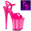 FLAMINGO-809UVT Plateau Sandaletten Neon Pink UV | Pleaser