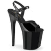 FLAMINGO-809WR Plateau Sandaletten Schwarz X Lack von Pleaser